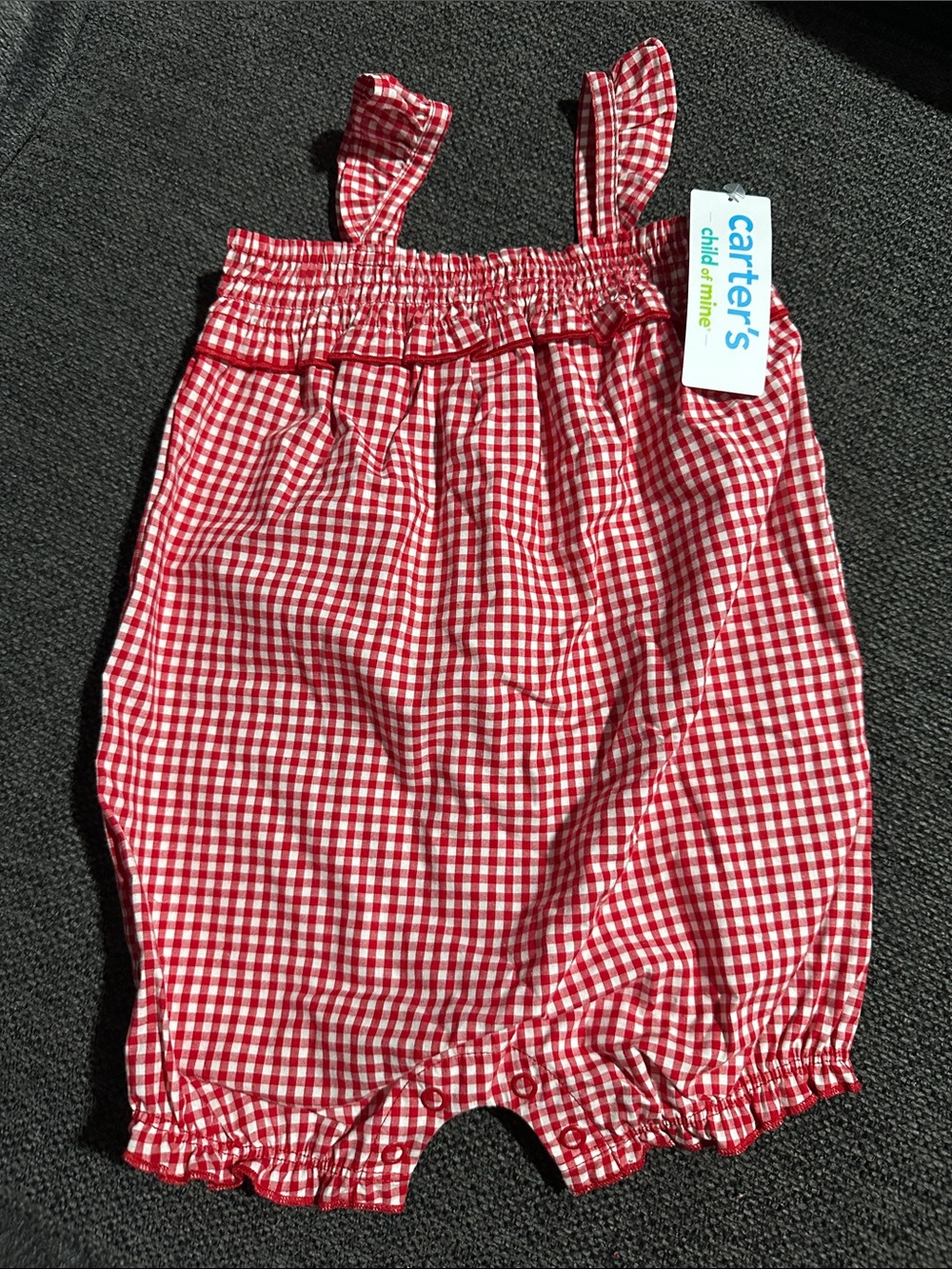 Carter's Red Gingham Strap Romper